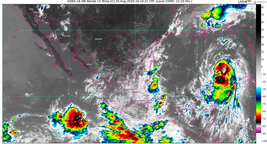 En el Caribe, Laura es huracán 1; lluvias torrenciales en Guerrero, Michoacán, Oaxaca, Puebla y Veracruz; oleaje de 3 a 5 m en el Pacífico