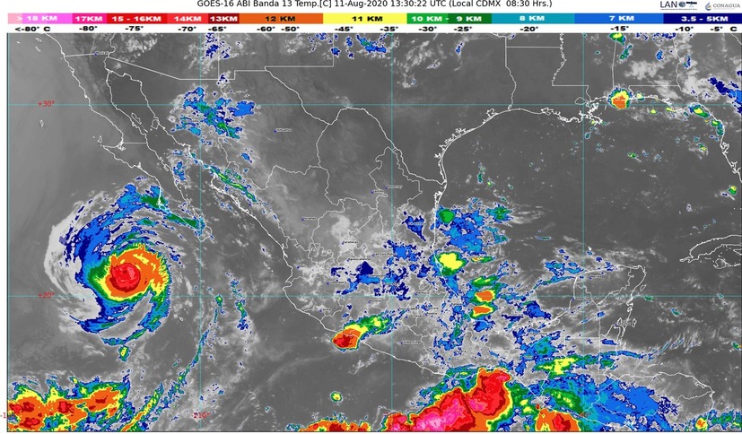 Lluvias intensas en Chiapas, Colima, Guerrero, Jalisco, Nayarit, Oaxaca y Veracruz; Elida ocasiona lluvias y oleaje de 2 m en BCS