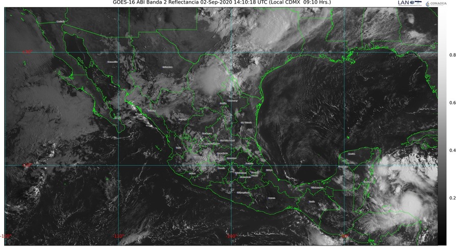 La tormenta tropical Nana provoca lluvias torrenciales en Chiapas, Campeche y Tabasco; se localizó hoy a 460 km de Puerto Costa Maya, QR