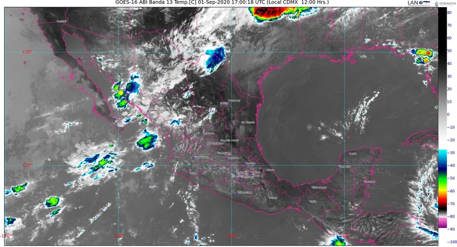 Lluvias en Chihuahua, Durango, Nayarit, Sinaloa y Sonora; temperaturas mayores a 40 °C en BC, Chihuahua, Coahuila, Nuevo León, Sonora y Tamaulipas