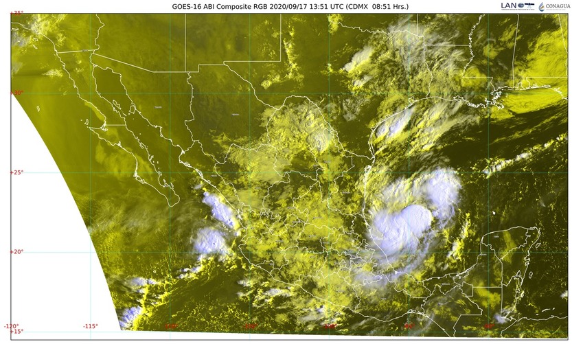Pronóstico de lluvias torrenciales con descargas eléctricas, granizo y rachas fuertes de viento para Puebla y Veracruz