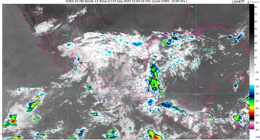 Lluvias intensas para Chiapas, Guerrero y Oaxaca; vientos con rachas de 60 a 70 km/h, en BC, Chihuahua, Coahuila y Sonora, y Mar de Cortés