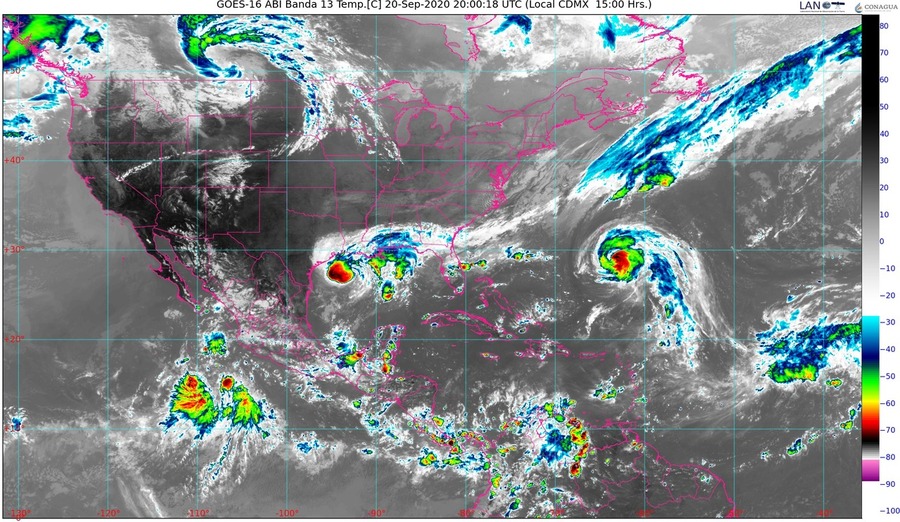 Lluvias intensas en Chiapas y Tabasco, Oaxaca y sur de Veracruz; oleaje de 3 m de altura en costas de Tamaulipas y Veracruz