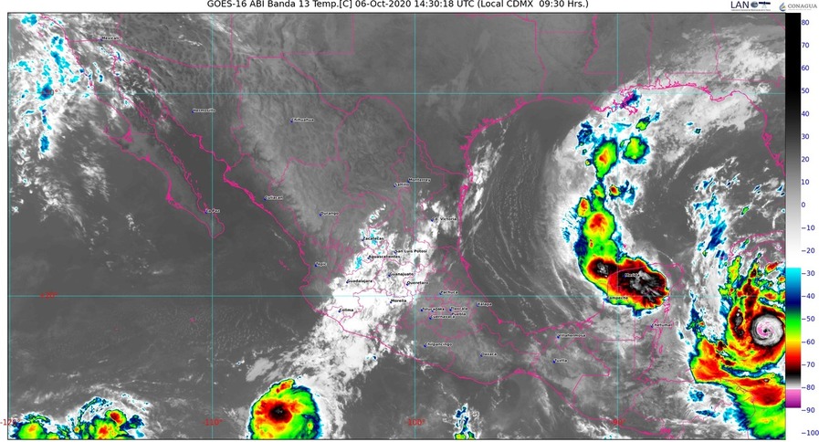 Lluvias torrenciales para Campeche y Quintana Roo, e intensas para Yucatán; Delta es huracán categoría 2