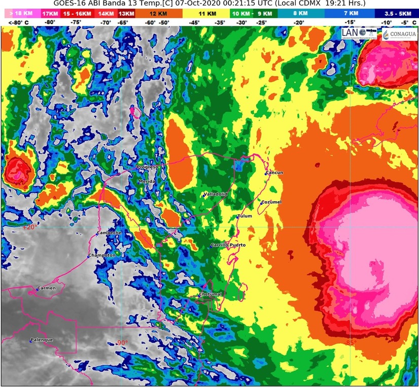 Sigue en trayectoria de colisión el peligroso huracán Delta que impactaría la Península de Yucatán en la medianoche