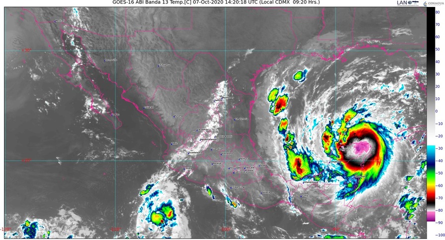 El Huracán Delta ingresó a tierra a las 5:30 am como categoría 2, en la escala Saffir Simpson