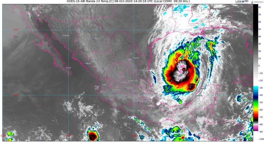 Lluvias muy fuertes para Chiapas y Tabasco, y fuertes para Tamaulipas y la Península de Yucatán