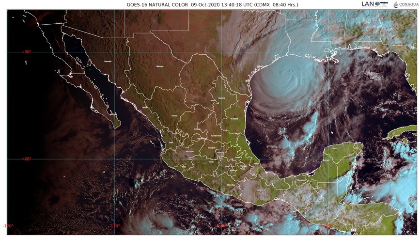 Lluvias muy fuertes en Campeche, Chiapas, Oaxaca y Tabasco
