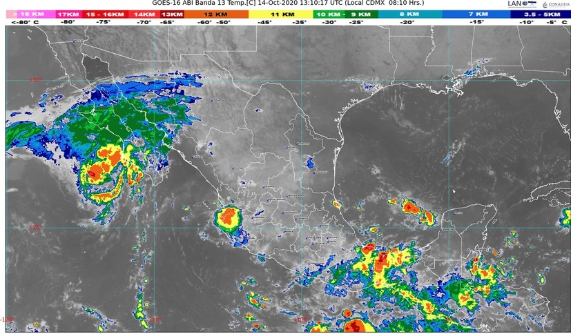 Norbert generará lluvias, viento fuerte, y oleaje elevado en BCS; siguen las lluvias en Oaxaca y Veracruz, y Chiapas