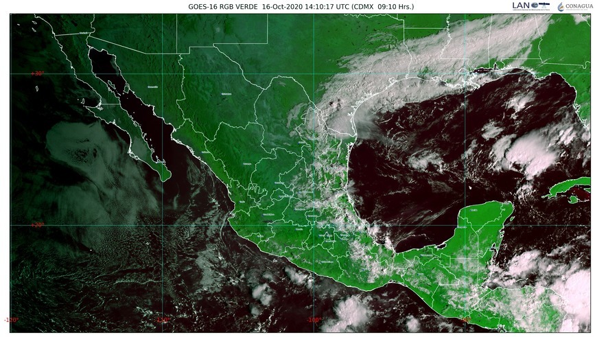 Descenso de temperatura en el norte, noreste, oriente y centro de México, por frente número 7; siguen las lluvias en México
