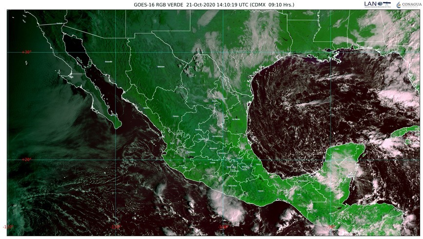 Lluvias en Campeche, Chiapas, Oaxaca, Quintana Roo, Tabasco, Veracruz y Yucatán; heladas en Mesa del Norte y Mesa Central