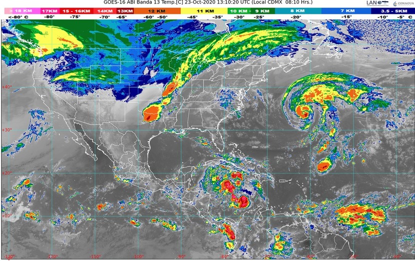 Descenderá la temperatura en la tarde-noche en N y NE de México; sureste y península de Yucatán con lluvias