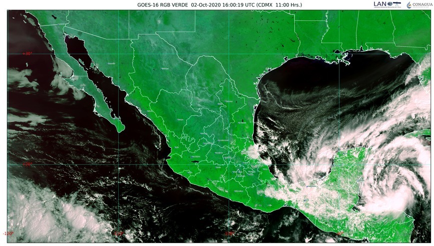 Evento de norte, lluvias extraordinarias, torrenciales e intensas, para la Península de Yucatán y el sureste de México
