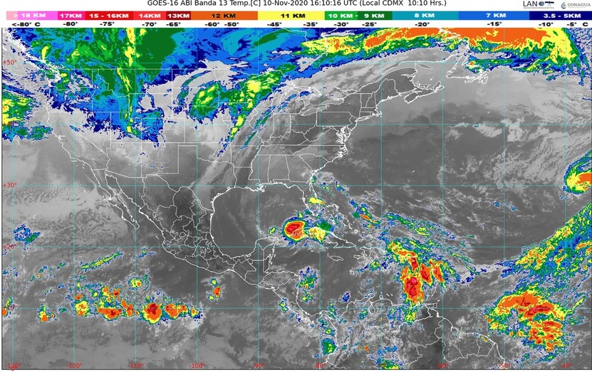 Sur de Chiapas, bajo lluvias intensas; tormenta tropical Eta afecta Península de Yucatán