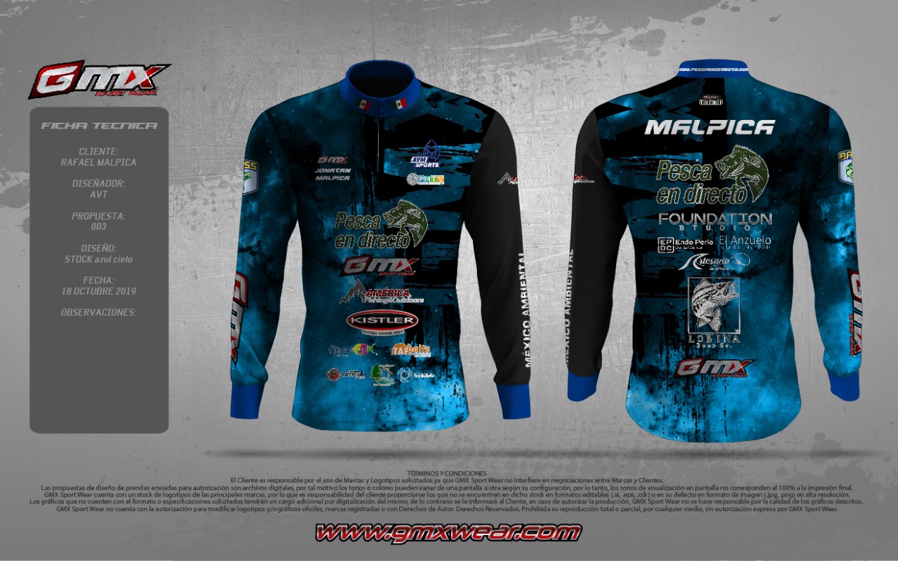 ¡Anímate a poner tu logo en los nuevos jerseys de Pesca en Directo! De GMX Sports Wear, los mejores de todo México