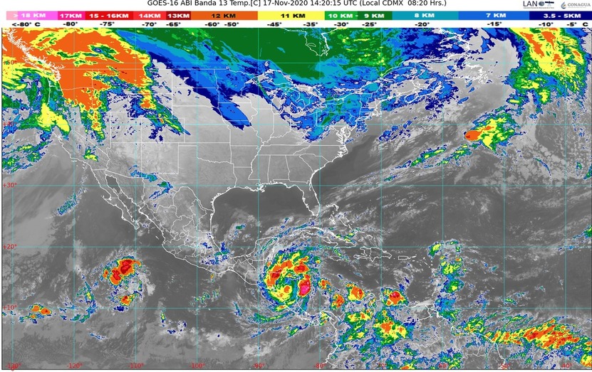 Frente Frío No. 13 provoca lluvias torrenciales; ambiente frío con heladas en el norte, centro y oriente de México