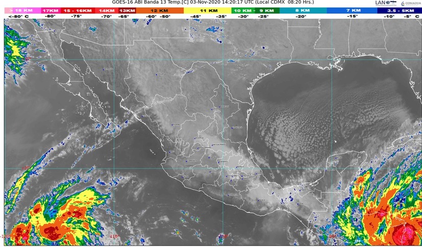 Frente Frío Número 11, provoca lluvias, niebla, heladas y ambiente frío en norte, centro y sureste de México
