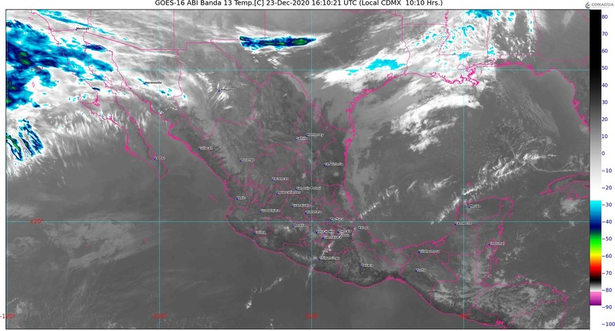 Frente Frío No. 23 ocasionará rachas de viento de 50 a 60 km/h en Baja California, Chihuahua, Coahuila y Nuevo León; desciende temperatura