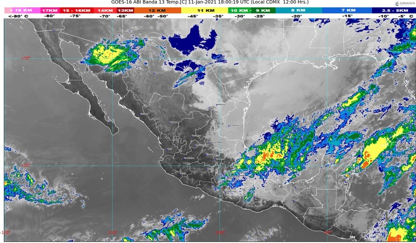Sigue el frío; aguanieve en sierras de Coahuila y Nuevo León, y cimas mayores a 4 mil 200 msnm en centro y oriente de México