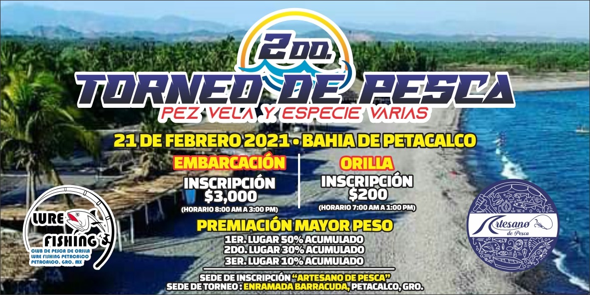 Segundo Torneo de Pesca de Pez Vela del Club Lure Fishing Petacalco, 21 de febrero 2021