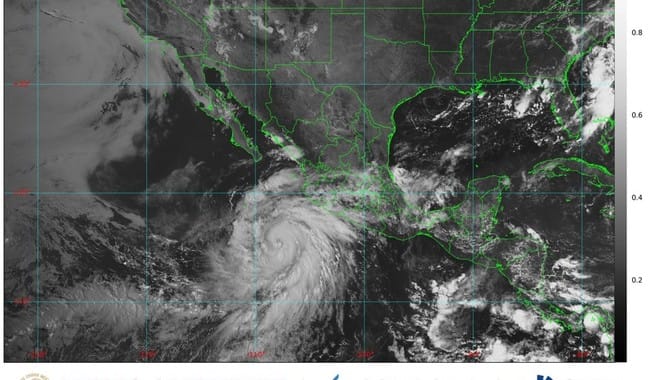 Huracán Hilary provoca lluvias y oleaje en Guerrero, Michoacán, Colima, Jalisco, y Nayarit